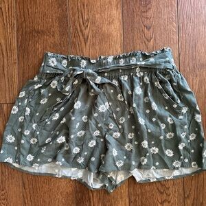 SO High Waist Floral Gray Women's Shorts